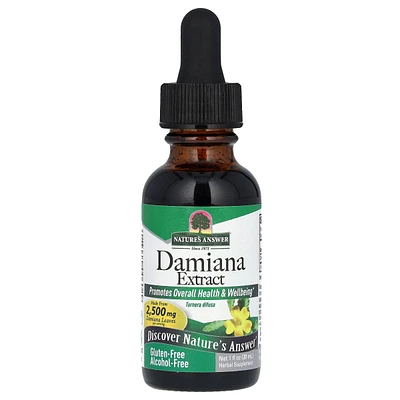 Nature's Answer Damiana Extract Alcohol-Free 2 500 mg - 1 fl oz (30 ml) - Assorted Pre