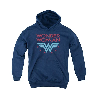 Wonder Woman Boys Dc Youth Comics Stars Pull Over Hoodie / Hooded Sweatshirt