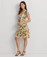Lauren Ralph Lauren Women's Floral Georgette Drop-Waist Dress