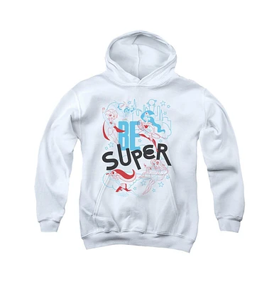 Dc Superhero Girls Boys Youth Comics Be Super Pull Over Hoodie / Hooded Sweatshirt
