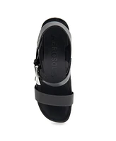 Aerosoles Women's Meyer Open Toe Buckle Strap Wedge Sandals