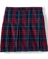 Lands' End Big Girls School Uniform Plaid Box Pleat Skirt Top of the Knee