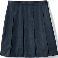 Lands' End Big Girls Box Pleat Skirt Below the Knee