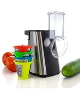 Megachef 4 in 1 Stainless Steel Electric Salad Maker, Salad Shooter, Shredder, Slicer, Chopper and Shooter
