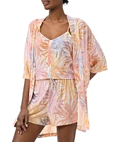 Splendid Women's 3-Pc. Robe, Tank Top & Shorts Sleep Set