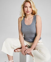 And Now This Women's Scoop-Neck Rib-Knit Sleeveless Tank Top, Created for Macy's