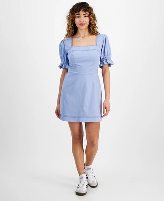 And Now This Puff-Sleeve Mini Dress