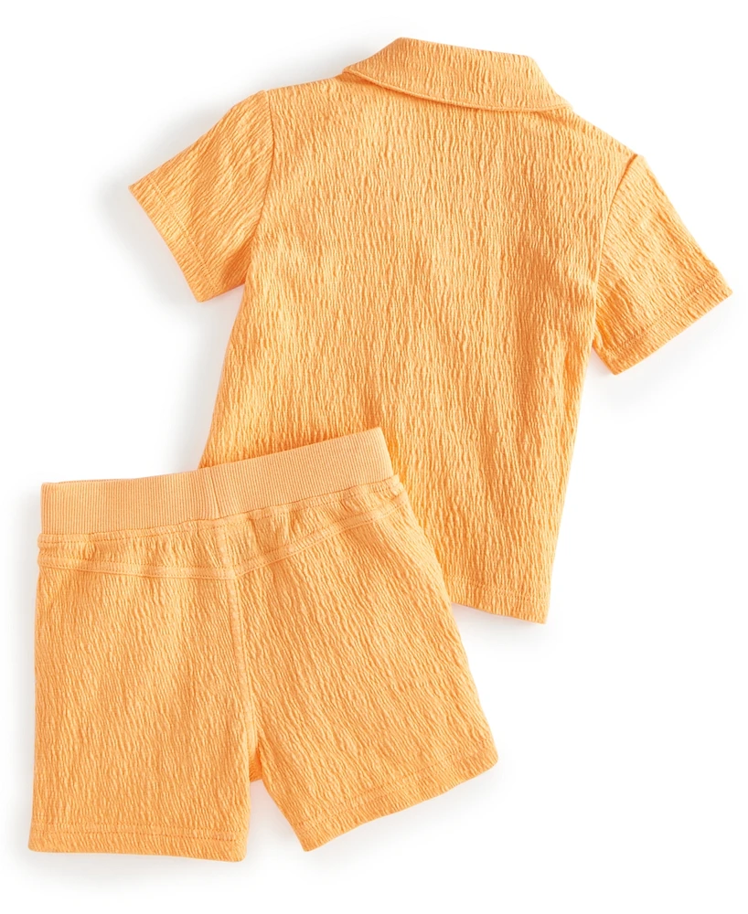 First Impressions Baby Boys Gauze Button-Down Camp Shirt & Shorts, 2 Piece Set, Created for Macy's