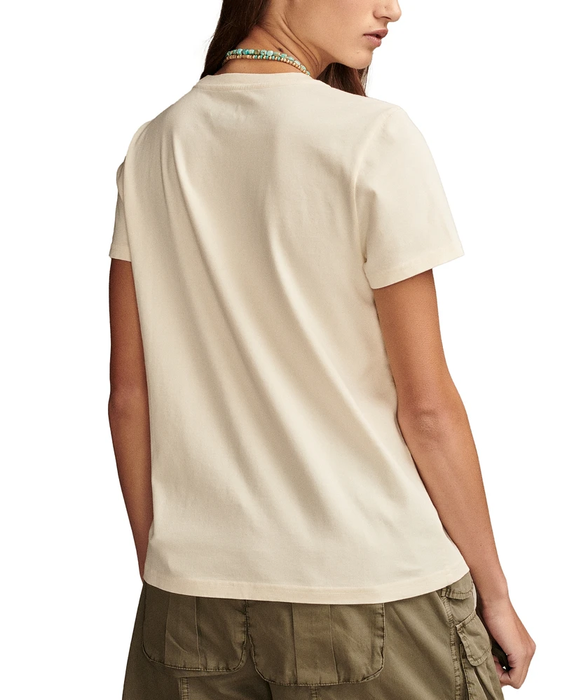 Lucky Brand Women's Pink Floyd Circle Classic Cotton T-Shirt
