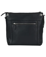 Mancini Pebble Trish Leather Crossbody Handbag with Organizer