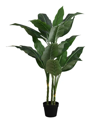 Monarch Specialties 42" Indoor Artificial Floor Evergreen Tree with Black Pot