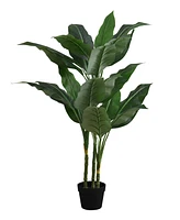 Monarch Specialties 42" Indoor Artificial Floor Evergreen Tree with Black Pot