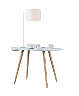 Fenlo Future Oval - Home Office Desk with Charging Station, Usb and Usb-c Ports