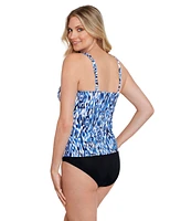 ShapeSolver by Penbrooke Women's Crossover Tankini Swimsuit Top