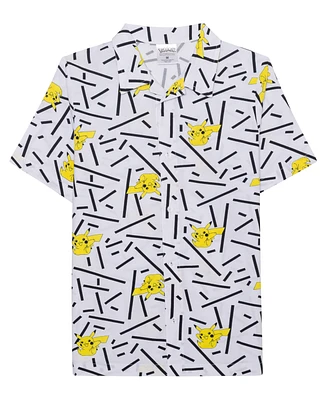 Pikachu Big Boys Short Sleeve Woven Shirt