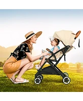 Lightweight Aluminum Frame Baby Stroller with Net