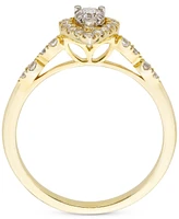 Diamond Pear Shaped Cluster Halo Bridal Set (1/2 ct. t.w.) in 14k Gold