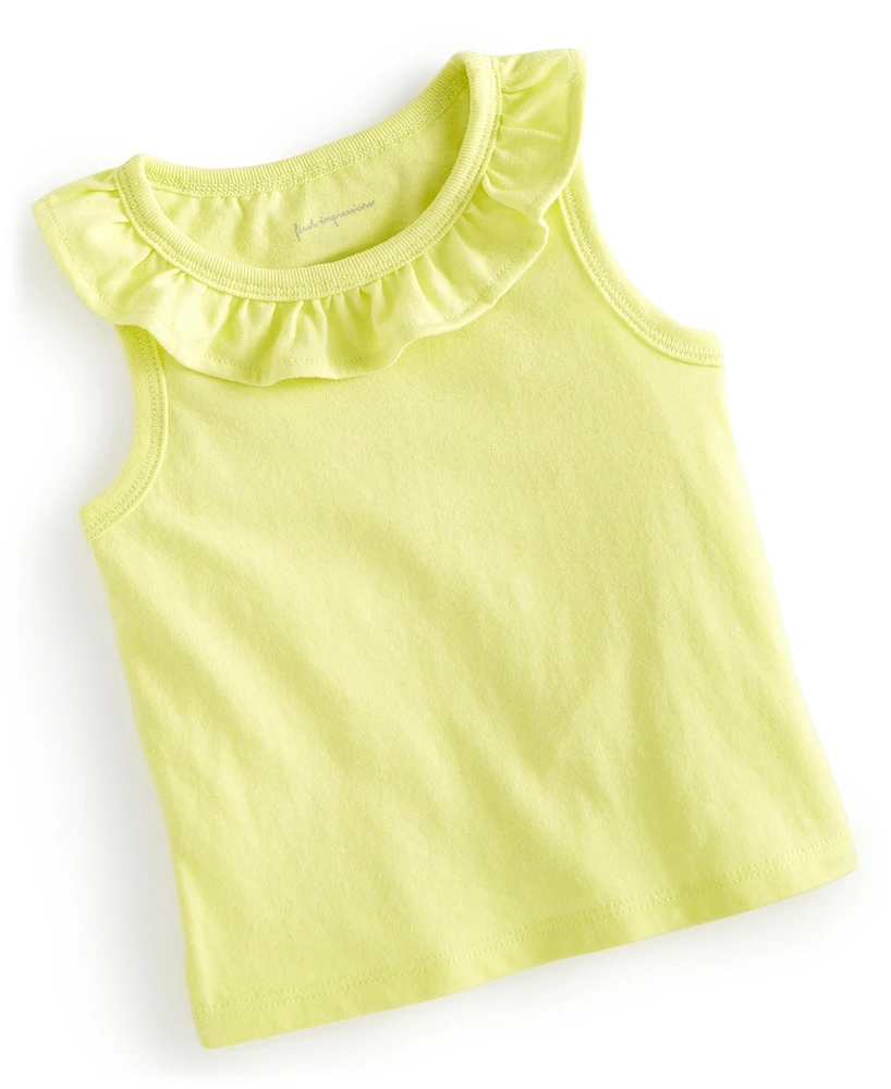 First Impressions Baby Girls Solid Ruffle-Trim Tank, Created for Macy's