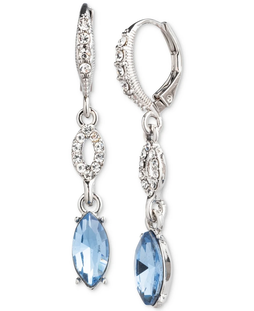 Givenchy Pave & Color Crystal Double Drop Earrings