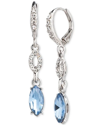 Givenchy Pave & Color Crystal Double Drop Earrings