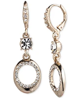 Givenchy Pave & Crystal Double Drop Earrings