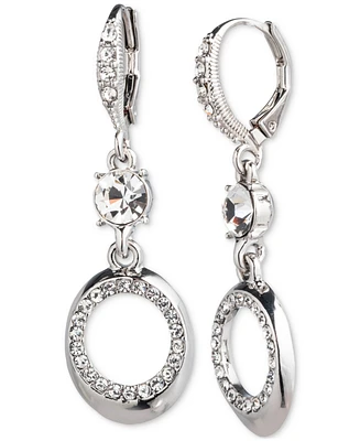 Givenchy Pave & Crystal Double Drop Earrings