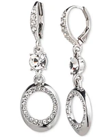 Givenchy Pave & Crystal Double Drop Earrings