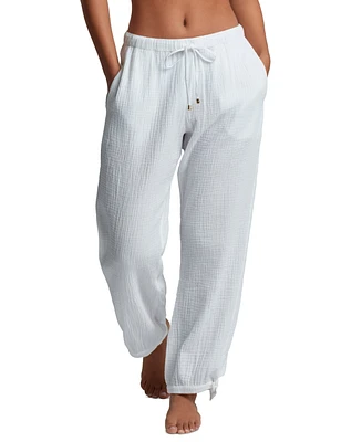 Lauren Ralph Women's Cotton Pull-On Cover-Up Pants