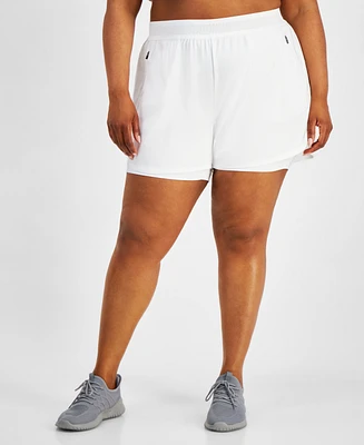 Id Ideology Plus 3-In-1 Running Shorts, Created for Macy's