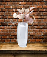 Vivience 11.5"H White Inner Double Wall Glass Vase