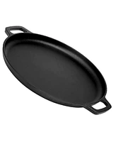 Cuisinel Cast Iron Pizza Pan/Round Griddle - 13.5"-Inch Flat Skillet