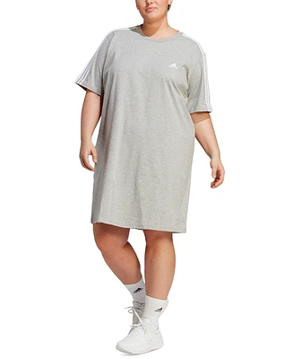 adidas Plus Essentials 3-Stripes Boyfriend T-Shirt Dress