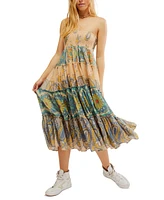 Free People Women's Super Thrills Printed Tiered Cotton Maxi Skirt