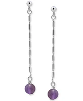 Giani Bernini Gemstone Bead Chain Drop Earrings 18k Gold-Plated Sterling Silver, Created for Macy's