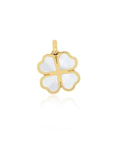 The Lovery Mother of Pearl Lucky Clover Charm 14K Gold 18 millimeters