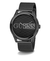 Guess Men's Analog Black Stainless Steel Mesh Watch, 44mm