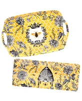 Certified International French Bees Melamine 2Pc Platter Set