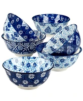 Certified International Carnival Blue Set of 6 All Purpose Bowl, 6.25" 6 Asst