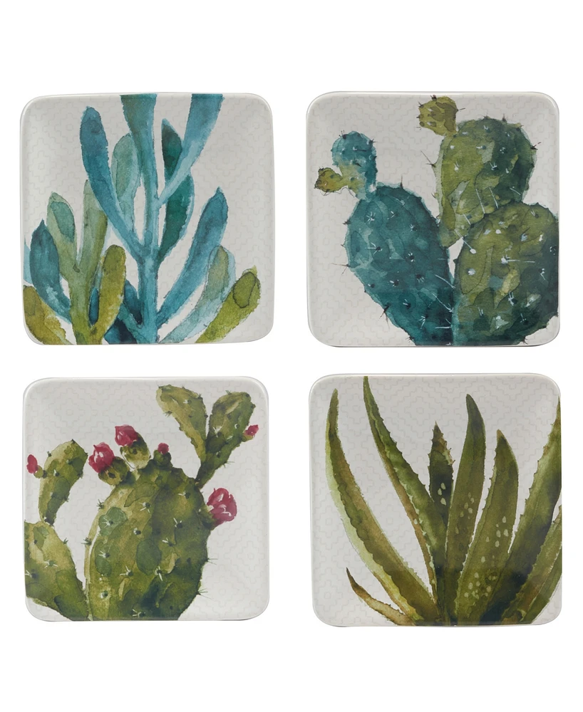 Certified International Cactus Verde Set of 4 Canape Plates, 6" 4 Asst