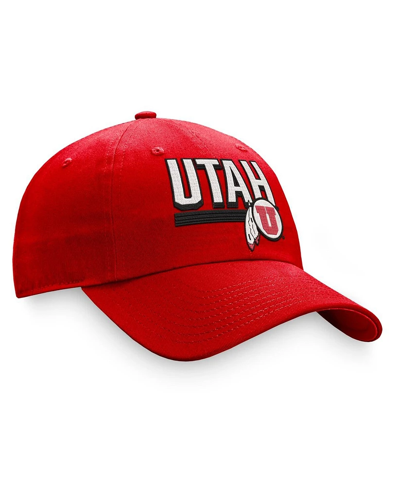 Men's Top of the World Red Utah Utes Slice Adjustable Hat
