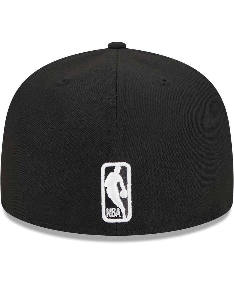 Men's New Era Black Brooklyn Nets Checkerboard Uv 59FIFTY Fitted Hat