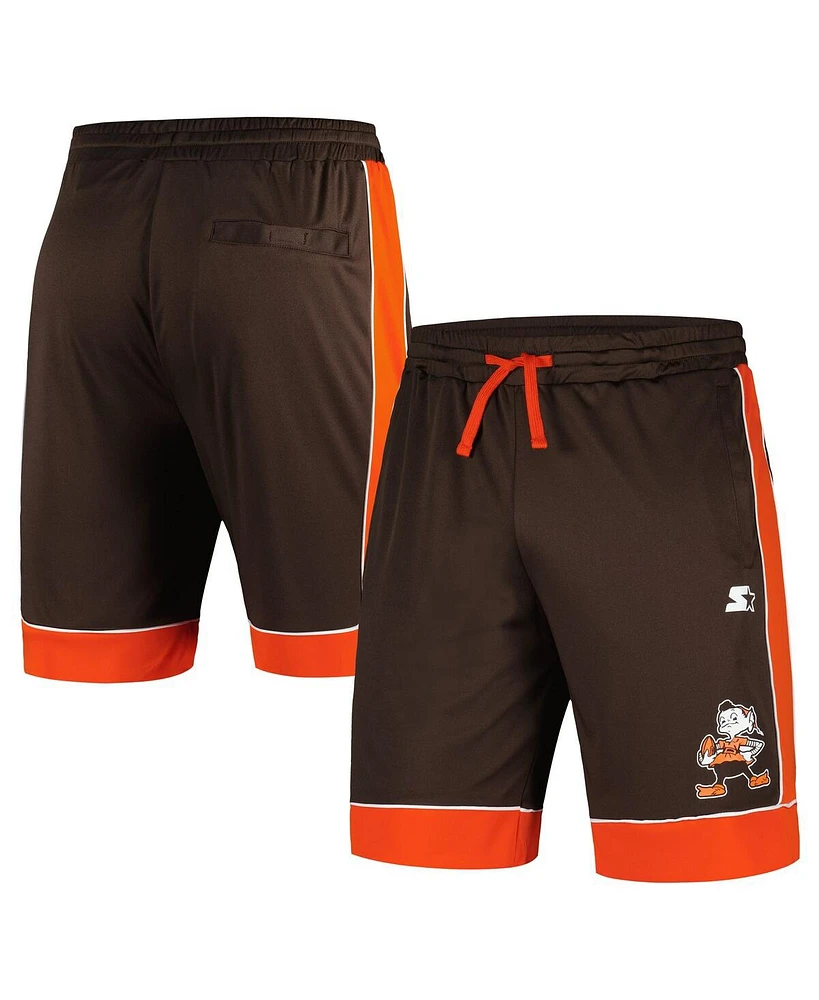 Men's Starter Brown, Orange Distressed Cleveland Browns Vintage-Like Fan Favorite Shorts