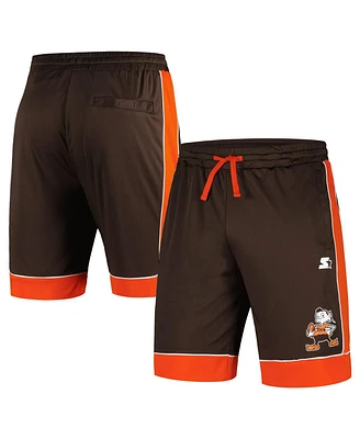 Men's Starter Brown, Orange Distressed Cleveland Browns Vintage-Like Fan Favorite Shorts