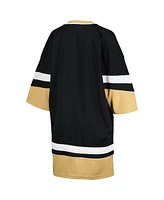 Women's Starter Black Vegas Golden Knights Hurry-Up Offense Boxy V-Neck Half-Sleeve Sneaker Dress