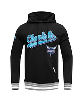 Men's Pro Standard Black Charlotte Hornets Script Tail Pullover Hoodie