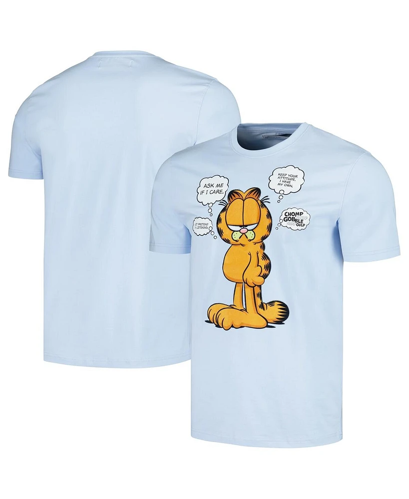 Men's and Women's Freeze Max Light Blue Garfield Ask Me If I Care T-shirt