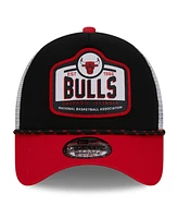 Men's New Era Black, Red Chicago Bulls A-Frame 9FORTY Trucker Hat