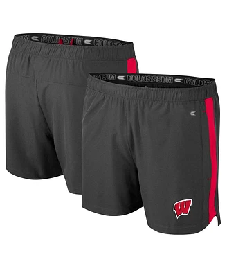 Men's Colosseum Charcoal Wisconsin Badgers Langmore Shorts
