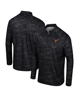 Men's Colosseum Black Texas Longhorns Carson Raglan Quarter-Zip Jacket