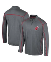 Men's Colosseum Black Washington State Cougars Cameron Quarter-Zip Windshirt